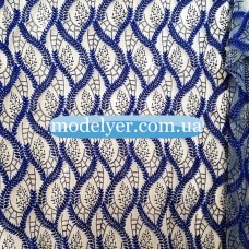 Ткань Сетка с вышивкой (электрик)